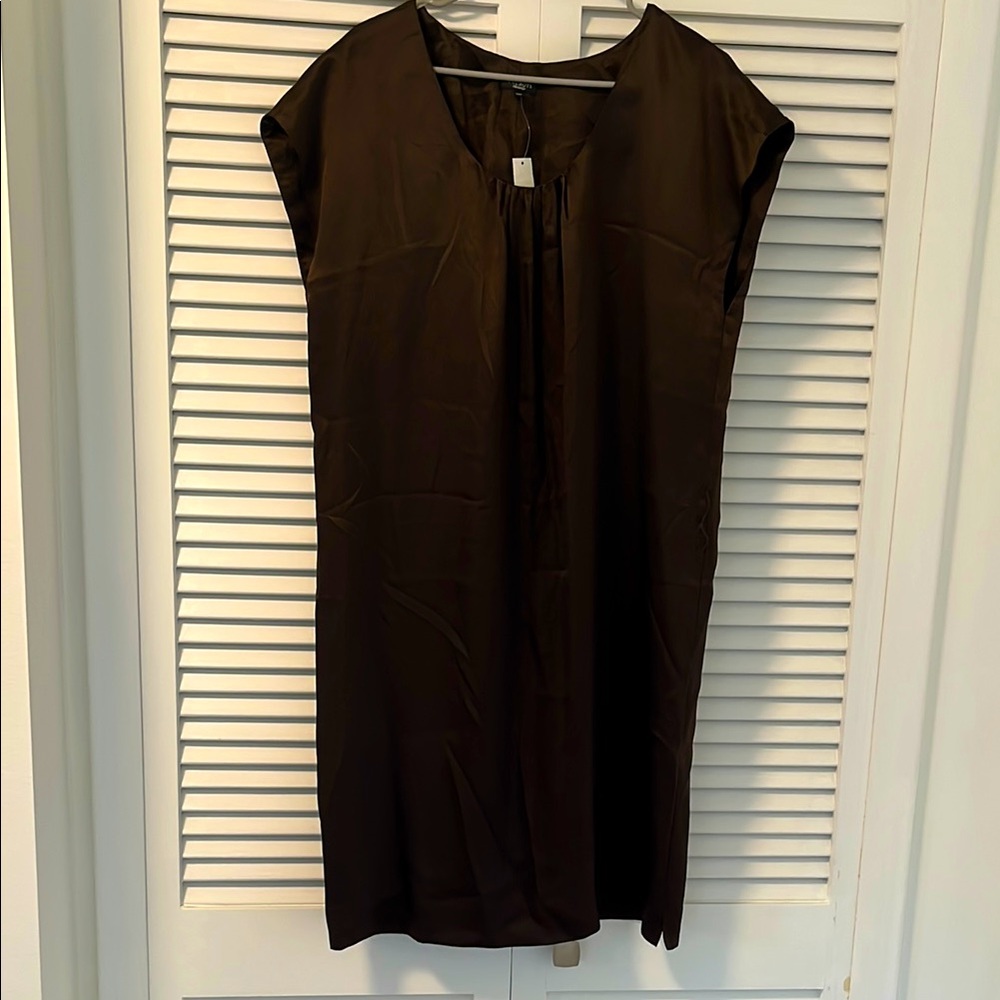 NWT Talbots brown silk sleeveless dress
